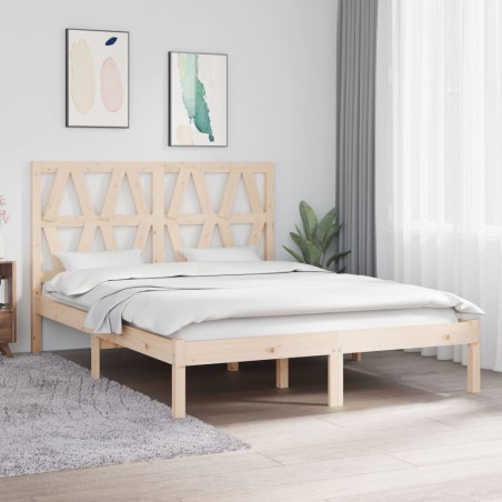 vidaXL Massivholzbett Kiefer 140x190 cm