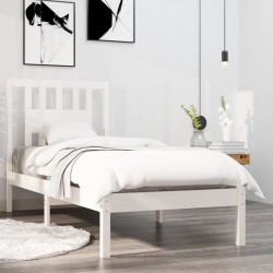vidaXL Massivholzbett Weiß 75x190 cm