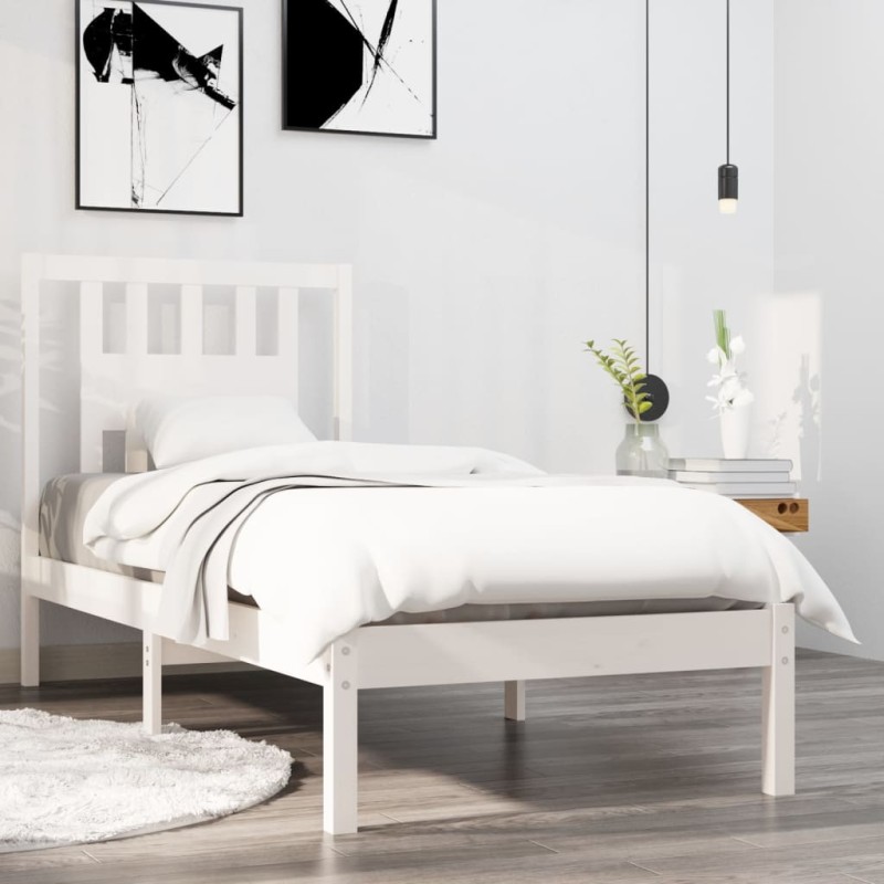 vidaXL Massivholzbett Weiß 75x190 cm vidaXL Massivholzbett Weiß 75x190 cm