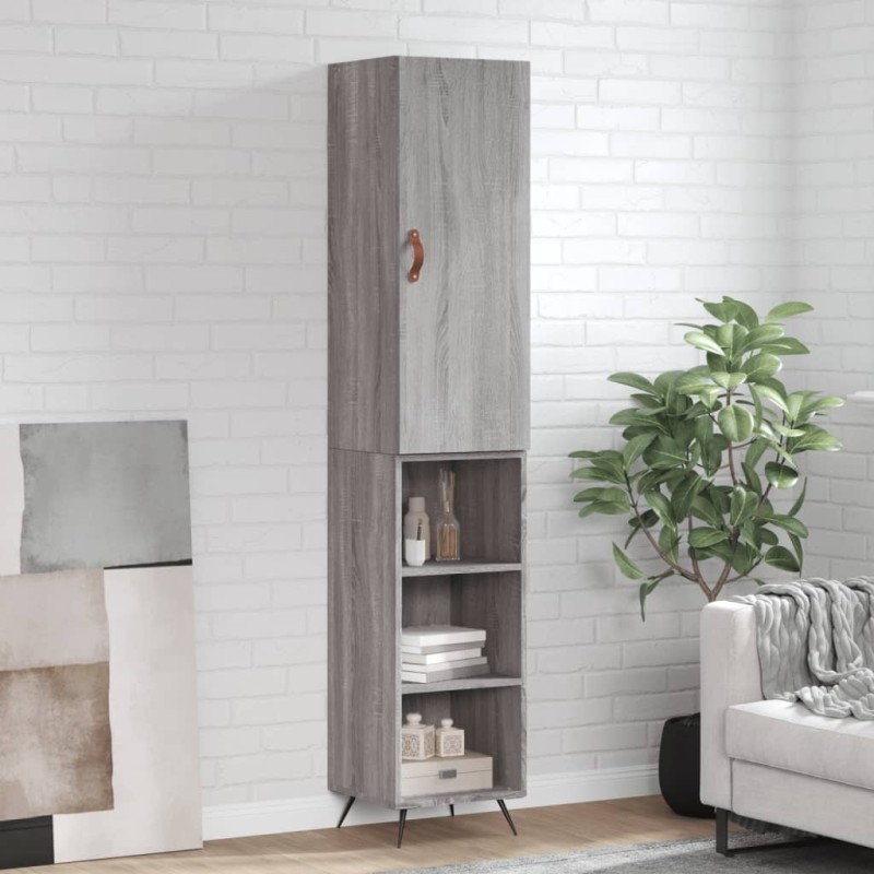 vidaXL Highboard Grau Sonoma 34,5x34x180 cm Holzwerkstoff vidaXL Highboard Grau Sonoma 34,5x34x180 cm Holzwerkstoff