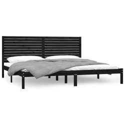 vidaXL Massivholzbett Schwarz 180x200 cm