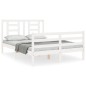 vidaXL Massivholzbett mit Kopfteil Weiß 140x190 cm vidaXL Massivholzbett mit Kopfteil Weiß 140x190 cm
