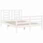 vidaXL Massivholzbett mit Kopfteil Weiß 140x190 cm vidaXL Massivholzbett mit Kopfteil Weiß 140x190 cm