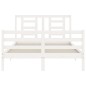 vidaXL Massivholzbett mit Kopfteil Weiß 140x190 cm vidaXL Massivholzbett mit Kopfteil Weiß 140x190 cm