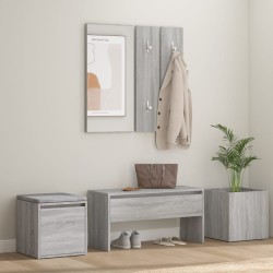 vidaXL Flurmöbel-Set Grau Sonoma Holzwerkstoff