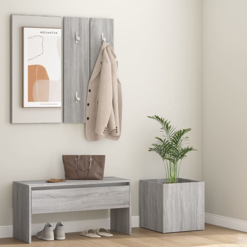 vidaXL Flurmöbel-Set Grau Sonoma Holzwerkstoff vidaXL Flurmöbel-Set Grau Sonoma Holzwerkstoff
