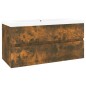 vidaXL Waschbeckenschrank mit Einbaubecken Räuchereiche Holzwerkstoff vidaXL Waschbeckenschrank mit Einbaubecken Räuchereiche Holzwerkstoff