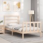 vidaXL Massivholzbett mit Kopfteil 100x200 cm vidaXL Massivholzbett mit Kopfteil 100x200 cm