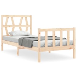 vidaXL Massivholzbett mit Kopfteil 100x200 cm