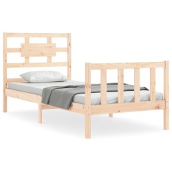 vidaXL Massivholzbett mit Kopfteil 100x200 cm