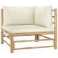7-tlg. Garten-Lounge-Set mit Cremeweißen Kissen Bambus 7-tlg. Garten-Lounge-Set mit Cremeweißen Kissen Bambus