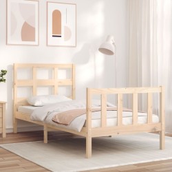 vidaXL Massivholzbett mit Kopfteil