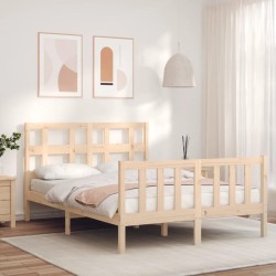vidaXL Massivholzbett mit Kopfteil 140x200 cm