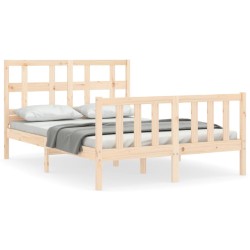 vidaXL Massivholzbett mit Kopfteil 140x200 cm
