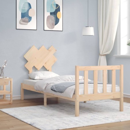 vidaXL Massivholzbett mit Kopfteil