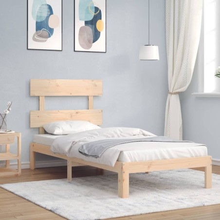 vidaXL Massivholzbett mit Kopfteil