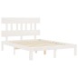 vidaXL Massivholzbett mit Kopfteil Weiß 140x190 cm vidaXL Massivholzbett mit Kopfteil Weiß 140x190 cm