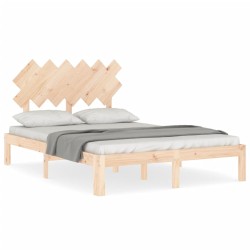 vidaXL Massivholzbett mit Kopfteil