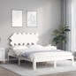 vidaXL Massivholzbett mit Kopfteil Weiß 120x200 cm vidaXL Massivholzbett mit Kopfteil Weiß 120x200 cm
