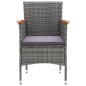 vidaXL 3-tlg. Bistro-Set Poly Rattan und Hartglas Grau vidaXL 3-tlg. Bistro-Set Poly Rattan und Hartglas Grau