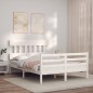 vidaXL Massivholzbett mit Kopfteil Weiß 140x190 cm vidaXL Massivholzbett mit Kopfteil Weiß 140x190 cm