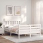 vidaXL Massivholzbett mit Kopfteil Weiß 140x190 cm vidaXL Massivholzbett mit Kopfteil Weiß 140x190 cm