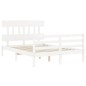 vidaXL Massivholzbett mit Kopfteil Weiß 140x190 cm vidaXL Massivholzbett mit Kopfteil Weiß 140x190 cm