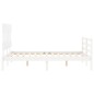 vidaXL Massivholzbett mit Kopfteil Weiß 140x190 cm vidaXL Massivholzbett mit Kopfteil Weiß 140x190 cm