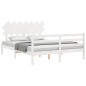 vidaXL Massivholzbett mit Kopfteil Weiß 140x190 cm vidaXL Massivholzbett mit Kopfteil Weiß 140x190 cm