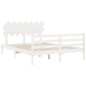 vidaXL Massivholzbett mit Kopfteil Weiß 140x190 cm vidaXL Massivholzbett mit Kopfteil Weiß 140x190 cm
