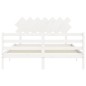 vidaXL Massivholzbett mit Kopfteil Weiß 140x190 cm vidaXL Massivholzbett mit Kopfteil Weiß 140x190 cm