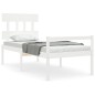 vidaXL Seniorenbett mit Kopfteil 100x200 cm Weiß Massivholz vidaXL Seniorenbett mit Kopfteil 100x200 cm Weiß Massivholz