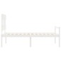 vidaXL Seniorenbett mit Kopfteil 100x200 cm Weiß Massivholz vidaXL Seniorenbett mit Kopfteil 100x200 cm Weiß Massivholz