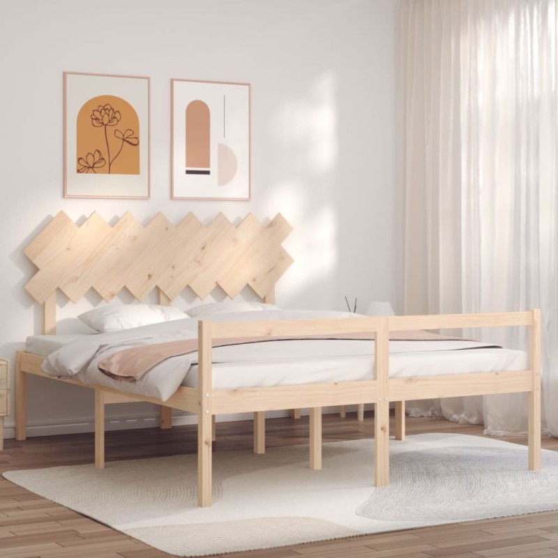 vidaXL Seniorenbett mit Kopfteil 160x200 cm Massivholz vidaXL Seniorenbett mit Kopfteil 160x200 cm Massivholz