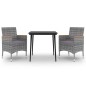 vidaXL 3-tlg. Garten-Essgruppe mit Auflagen Poly Rattan und Glas vidaXL 3-tlg. Garten-Essgruppe mit Auflagen Poly Rattan und Glas