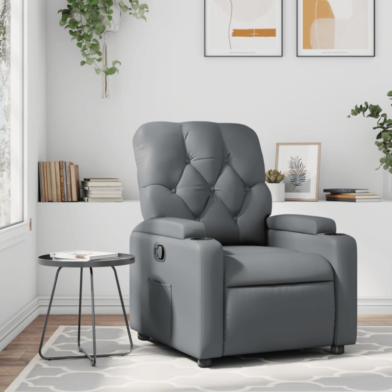 vidaXL Relaxsessel Grau Kunstleder vidaXL Relaxsessel Grau Kunstleder