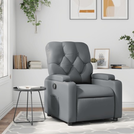 vidaXL Relaxsessel Grau Kunstleder