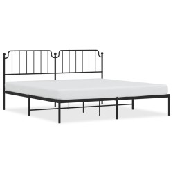 vidaXL Bettgestell mit Kopfteil Metall Schwarz 193x203 cm