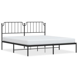 vidaXL Bettgestell mit Kopfteil Metall Schwarz 180x200 cm