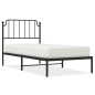 vidaXL Bettgestell mit Kopfteil Metall Schwarz 90x190 cm vidaXL Bettgestell mit Kopfteil Metall Schwarz 90x190 cm