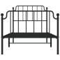 vidaXL Bettgestell mit Kopf- und Fußteil Metall Schwarz 90x200 cm vidaXL Bettgestell mit Kopf- und Fußteil Metall Schwarz 90x200 cm