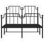vidaXL Bettgestell mit Kopf- und Fußteil Metall Schwarz 120x190 cm