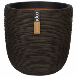 Capi Blumentopf Nature Rib Oval 43 x 41 cm Braun PKOFB933