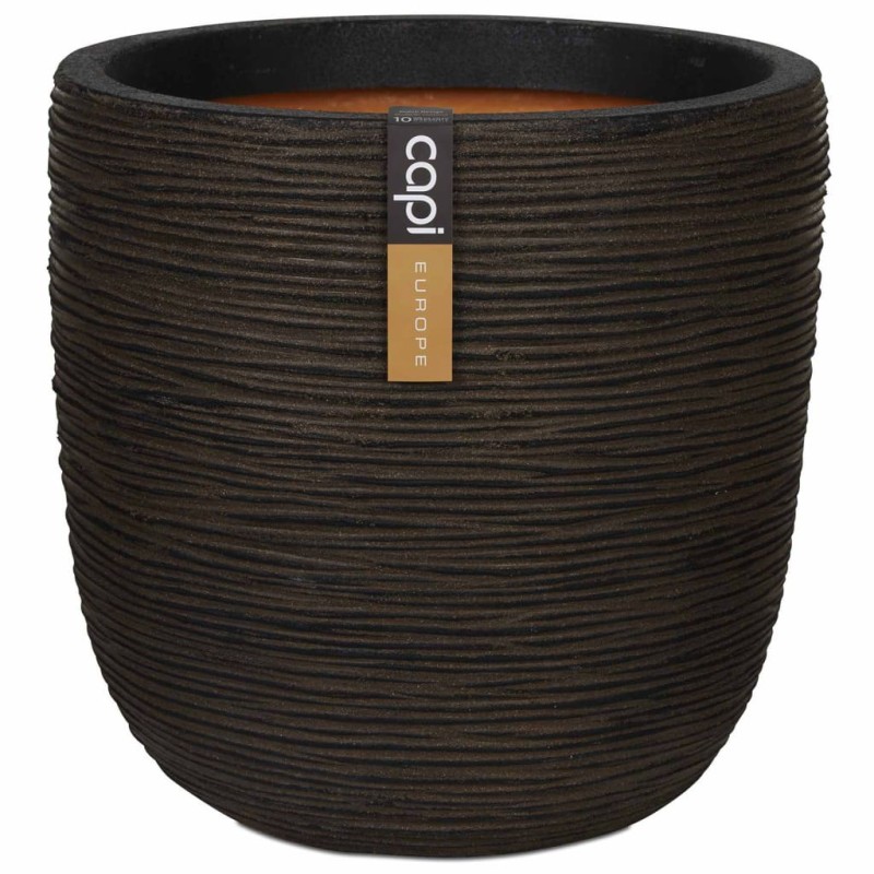 Capi Blumentopf Nature Rib Oval 43 x 41 cm Braun PKOFB933 Capi Blumentopf Nature Rib Oval 43 x 41 cm Braun PKOFB933