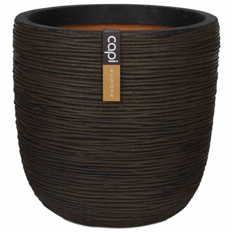 Capi Blumentopf Nature Rib Oval 43 x 41 cm Braun PKOFB933