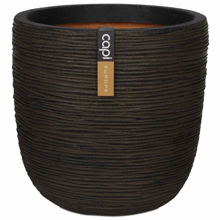 Capi Blumentopf Nature Rib Oval 43 x 41 cm Braun PKOFB933