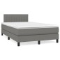vidaXL Boxspringbett mit Matratze Dunkelgrau 120x200 cm Stoff vidaXL Boxspringbett mit Matratze Dunkelgrau 120x200 cm Stoff