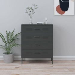 vidaXL Kommode Anthrazit 80x35x101,5 cm Stahl  