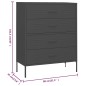 vidaXL Kommode Anthrazit 80x35x101,5 cm Stahl vidaXL Kommode Anthrazit 80x35x101,5 cm Stahl