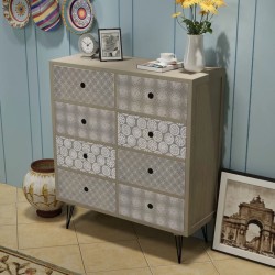 vidaXL Sideboard 8 Schubladen Grau 